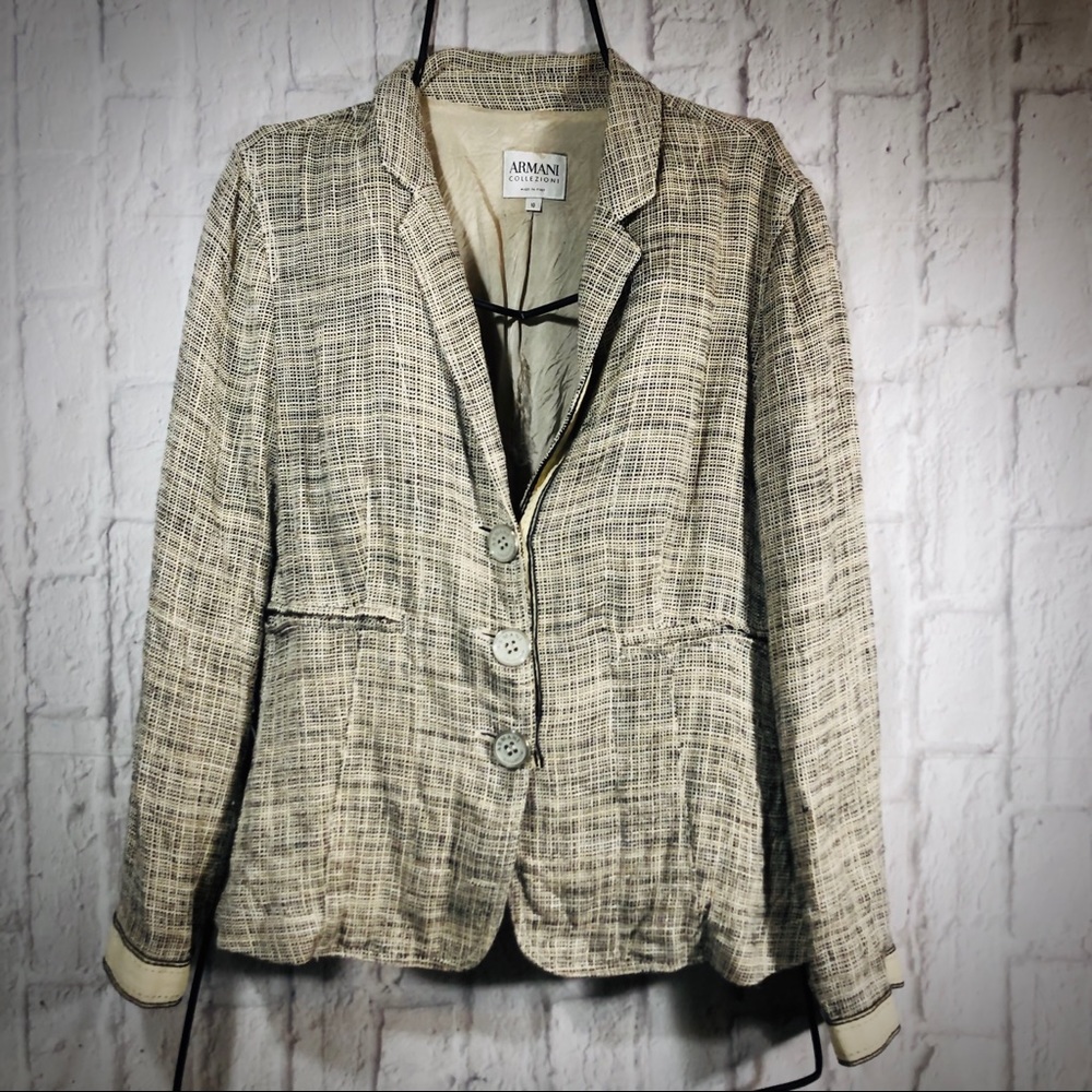 Vintage Armani Collezioni Houndstooth Blazer Coat